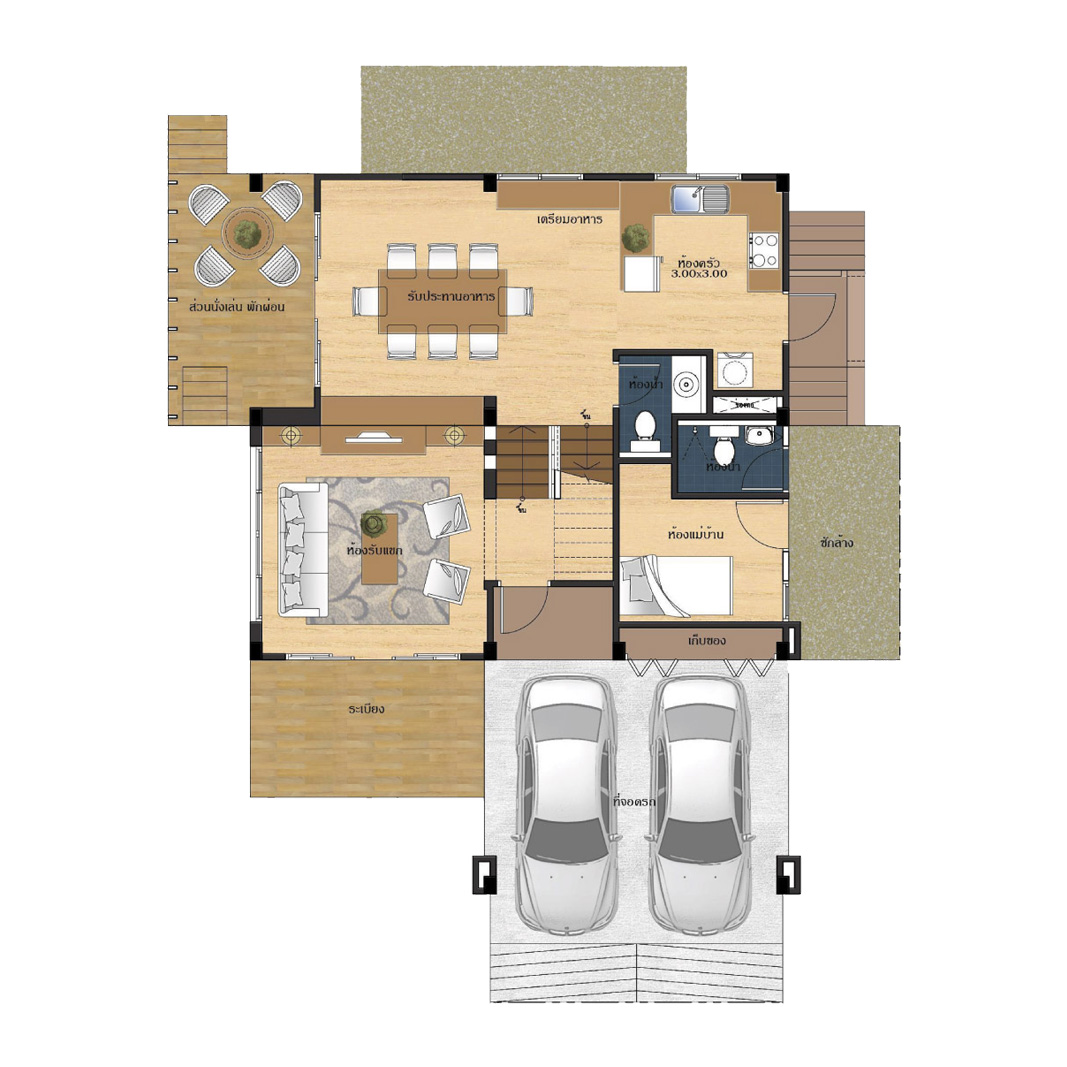 โครงการ The Primary Prestige บ้านเดี่ยว เกษตรนวมินทร์,รามอินทรา - Front Floor Plan